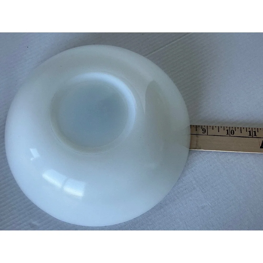 Fire-King Vintage Blue Mosaic Milk Glass Mixing Bowl 6.5 Inch Mid Century Modern